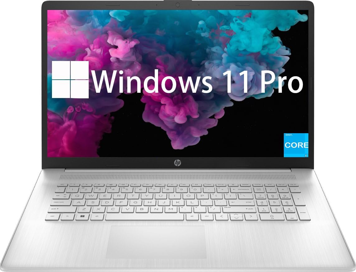HP 17.3 Inch Business Laptop, 11th Gen Intel Core i3-1125G4, Windows 11 Pro, 16GB RAM, 1TB SSD, HDMI, Wi-Fi, Bluetooth, Webcam, Natural Silver, PCM